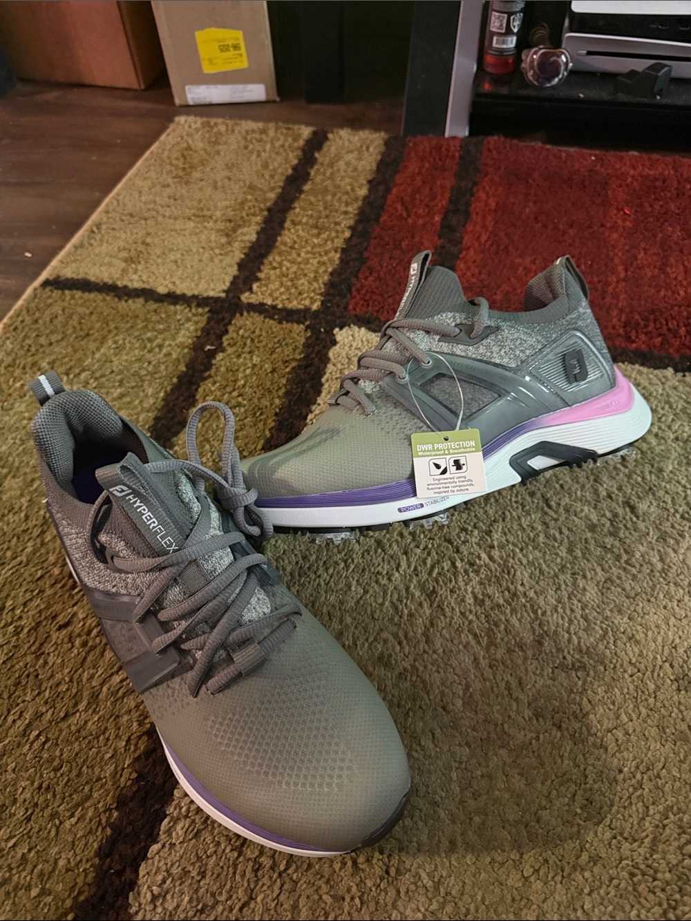 FootJoy Women's Gray Athletic Shoes with Pink and Purple Accents